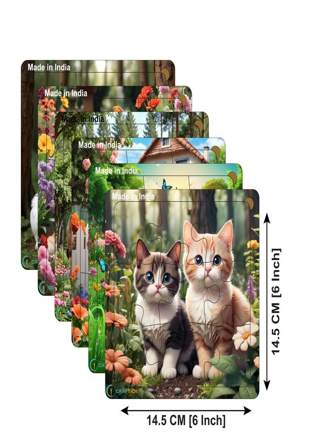 Craftick® Domestic Animals Combo Pack of 6 Jigsaw Puzzles for Kids Age 3+ | Preschool Learning Puzzle Game | Return Gift | Early Development Game - Image 2